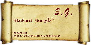 Stefani Gergő névjegykártya